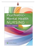 Test Bank for Psychiatric-Mental Health Nursing 8th Edition by Sheila Videbeck  - Complete, Elaborated & Latest Test Bank. ALL Chapters (1-47) Included & Updated