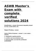 ASWB Master-s Exam with complete verified solutions 2024