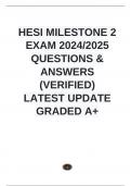 HESI MILESTONE 2 EXAM 2024/2025 QUESTIONS & ANSWERS (VERIFIED)  LATEST UPDATE GRADED A+