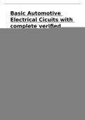 Basic Automotive Electrical Cicuits with complete verified solutions 2024