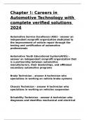 Chapter !: Careers in Automotive Technology with complete verified solutions 2024