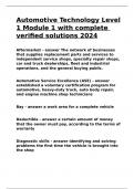 Automotive Technology Level 1 Module 1 with complete verified solutions 2024