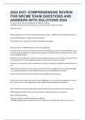 2024 DOT: COMPREHENSIVE REVIEW FOR NRCME EXAM QUESTIONS AND ANSWERS WITH SOLUTIONS 2024