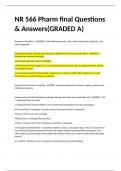 NR 566 Pharm final Questions & Answers(GRADED A)