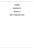 LLW2601 Assignment 2 Due 13 September 2024 (Detailed Answers)