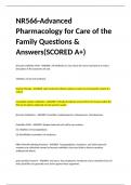 NR566-Advanced Pharmacology for Care of the Family Questions & Answers(SCORED A+)