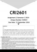 CRI2601 Assignment 2 (ANSWERS) Semester 2 2024 - DISTINCTION GUARANTEED