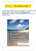 Test Bank For Health Promotion Throughout The Life Span 10th Edition  Author: Carole Lium Edelman, Elizabeth Connelly Kudzma 100% Complete  With Verified  Questions  And  Answers Newest Version