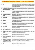 NUMBERS TO KNOW FOR SMQT EXAM WITH ANSWERS