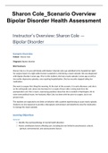 Sharon Cole_Scenario Overview Bipolar Disorder Health Assessment.Sharon Cole_Scenario Overview Bipolar Disorder Health Assessment.