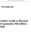 Seidel's Guide to Physical Examination 9th Edition Ball Test Bank