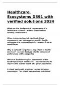 Healthcare Ecosystems D391 with verified solutions 2024