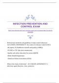 INFECTION PREVENTION AND CONTROL EXAM WITH GUARANTEED ACCURATE ANSWERS