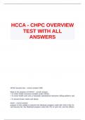 HCCA - CHPC OVERVIEW TEST WITH ALL ANSWERS.