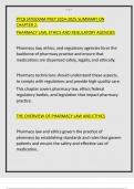 PTCB (ATI)EXAM PREP 2024-2025 SUMMARY ON  CHAPTER 2: PHARMACY LAW, ETHICS AND REGULATORY AGENCIES