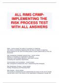 ALL RIMS CRMP-IMPLEMENTING THE RISK PROCESS TEST WITH ALL ANSWERS