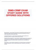 RIMS-CRMP EXAM STUDY GUIDE WITH OFFERED SOLUTIONS.