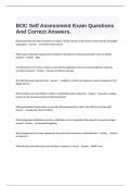  BOC Self Assessment Exam Questions And Correct Answers.