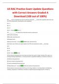 US RAC Practice Exam Update Questions with Correct Answers Graded A Download (100 out of 100%)