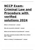 NCCP Exam-Criminal Law and Procedure with verified solutions 2024.