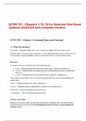 ECON 101 - Chapters 1-12, 16 for Gateman Final Exam Updated 2024/2025 with complete solution; The University of British Columbia