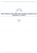 Sales Mastery Exam 2024 with complete solution( set of questions 1,2 and 3)