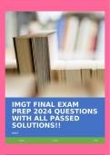 IMGT FINAL EXAM PREP 2024 QUESTIONS WITH ALL PASSED SOLUTIONS!!