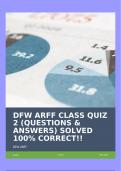 DFW ARFF CLASS QUIZ 2 (QUESTIONS & ANSWERS) SOLVED 100% CORRECT!!