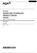 AQA A-level DESIGN AND TECHNOLOGY: PRODUCT DESIGN 7552/1 Paper 1 Technical Principles Mark scheme June 2024 Version: 1.0 Final