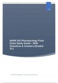 NURS 251 Pharmacology Final Exam Study Guide – With Questions & Answers (Graded A+)