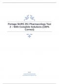 Portage NURS 251 Pharmacology Test 2 – With Complete Solutions (100% Correct)