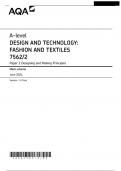 AQA A-level DESIGN AND TECHNOLOGY: FASHION AND TEXTILES 7562/2 Paper 2 Designing and Making Principles Mark scheme June 2024 Version: 1.0 Final