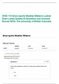 ATSC 113 Snow‑sports Weather Midterm Locked Exam Latest Update;33 Questions and Answers Scored 32/33- The University of British Columbia