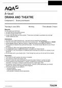 AQA A-level DRAMA AND THEATRE 7262/W Component 1 Drama and theatre Questions Paper June 2024 