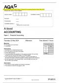 AQAA-level ACCOUNTING Paper 1 Financial Accounting Question Paper May 2024