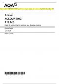 AQA A-level ACCOUNTING 7127/2 Paper 2 Accounting for analysis and decision-making Mark scheme June 2024