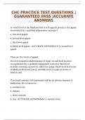 CHC PRACTICE TEST QUESTIONS |GUARANTEED PASS |ACCURATE ANSWERS