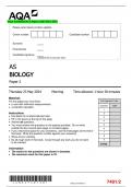 Bundle: AQA AS BIOLOGY Paper 2 QP and MS  MAY 2024 