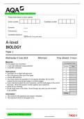 Bundle: AQA A-level BIOLOGY Paper 1 QP and MS JUNE 2024