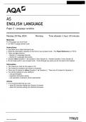 AQA AS ENGLISH LANGUAGE 7701/2 Paper 2 Language varieties Questions Paper May 2024