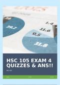 HSC 105 EXAM 4 QUIZZES & ANS!!