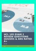 HCL 105 EXAM 2 REVIEW QUESTIONS QUIZZES & ANS RATED A+