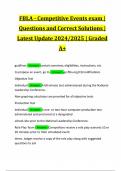 FBLA - Competitive Events exam | Questions and Correct Solutions | Latest Update 2024/2025 | Graded A+