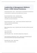  Leadership & Management Midterm Exam 1 With Solved Solutions.