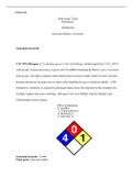 Final  Exam.doc  EDMG240   Final Exam: Train Derailment  EDMG240   American Military University  Chemicals Involved:  UN# 1076-Phosgene is œa colorless gas or a very low-boiling, volatile liquid (b.p. 8.3°C, 48°F) with an odor of new-mown hay or green cor