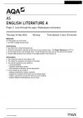 AQA AS ENGLISH LITERATURE A 7711/1 Paper 1 Love through the ages: Shakespeare and poetry Questions Paper May 2024 