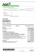 AQA A-level BUSINESS Paper 1 Business 1 QP MAY 2024