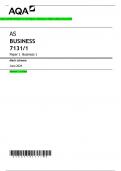 AQA AS BUSINESS 7131/1 Paper 1 Business 1 Mark scheme June 2024