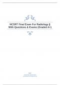 NCSRT Final Exam For Radiology || With Questions & Exams (Graded A+)