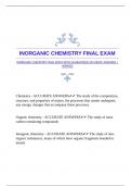 INORGANIC CHEMISTRY FINAL EXAM WITH GUARANTEED ACCURATE ANSWERS |VERIFIED